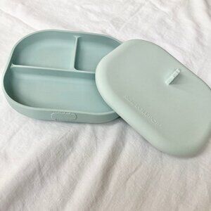 💙2/$25 Loulou Lollipop Silicone Divided Suction Plate Lid Blue Alligator Baby
